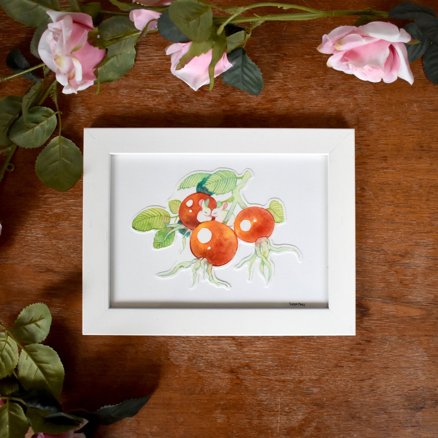 Rosehip Buns - Beloved - Original Watercolour Artwork
