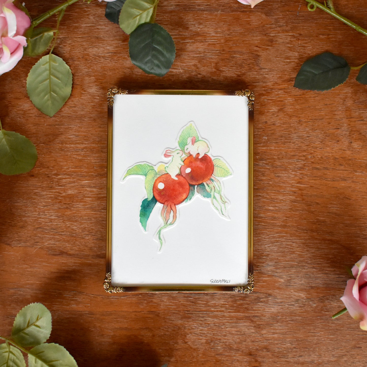 Rosehip Buns - Date - Original Watercolour Artwork