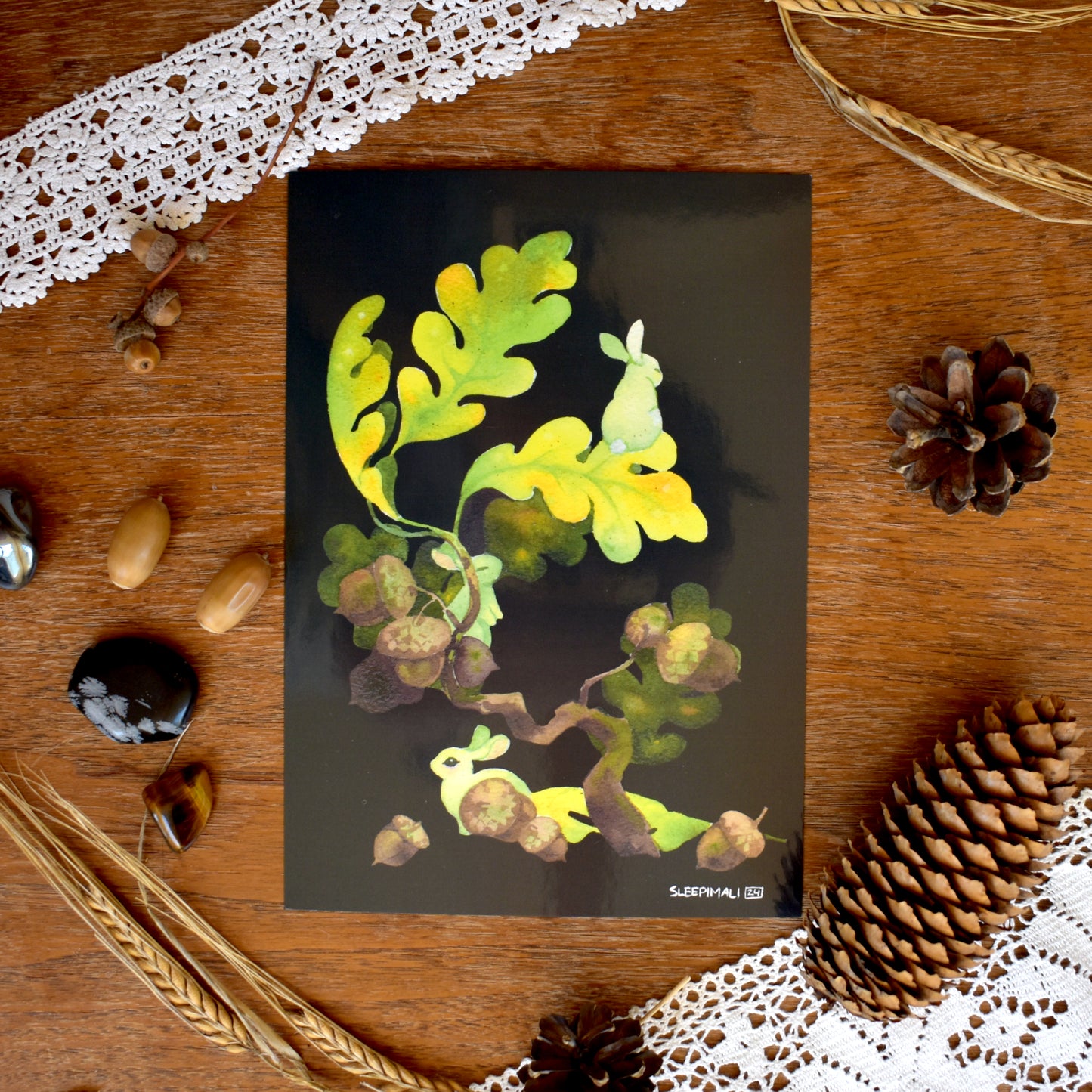 Oak Bunnies A5 Print