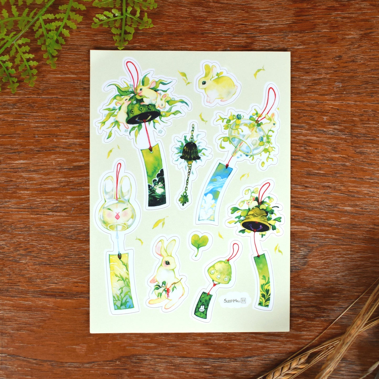 Wind Chime Time A6 sticker sheet