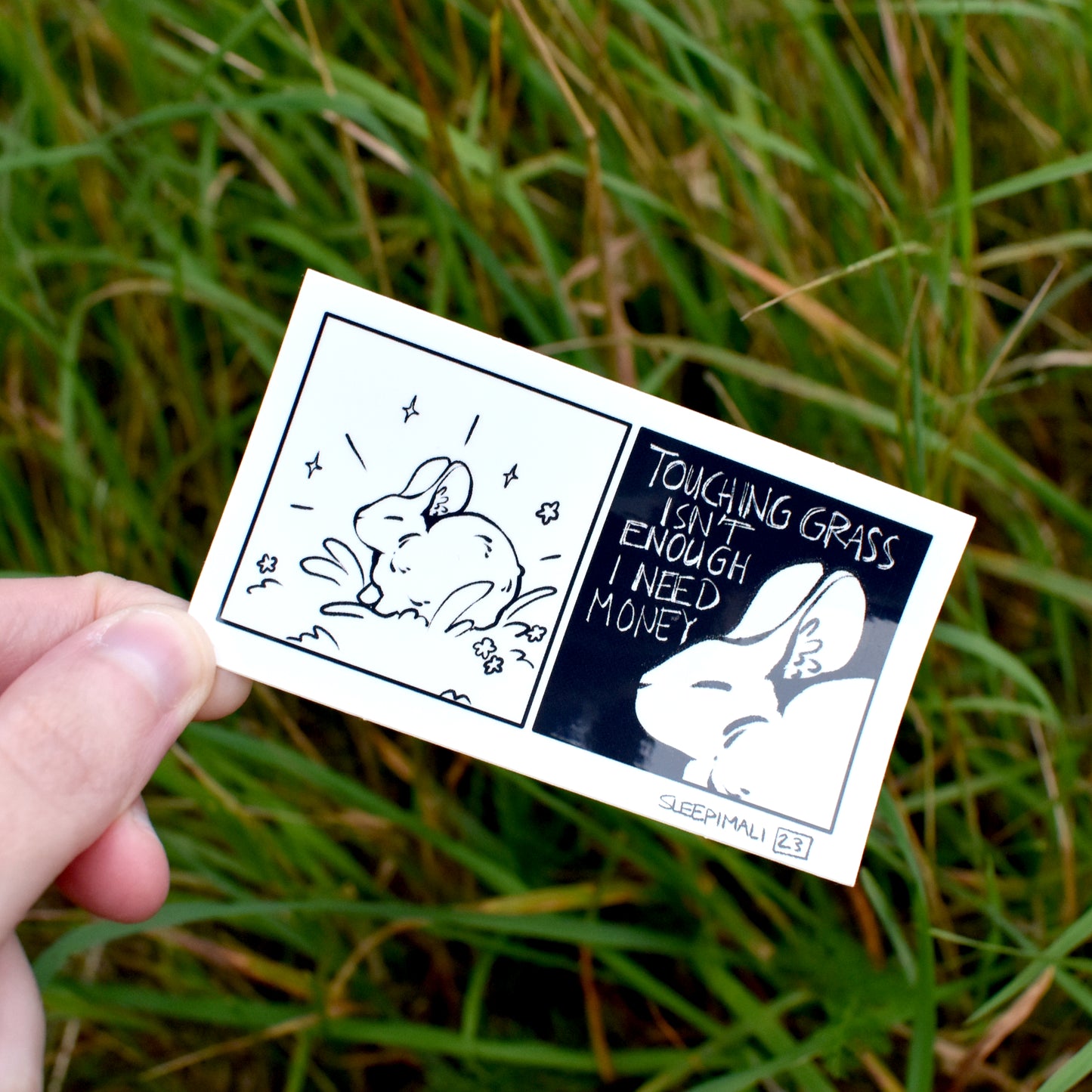 Touching Grass Isn't Enough I Need Money Sticker