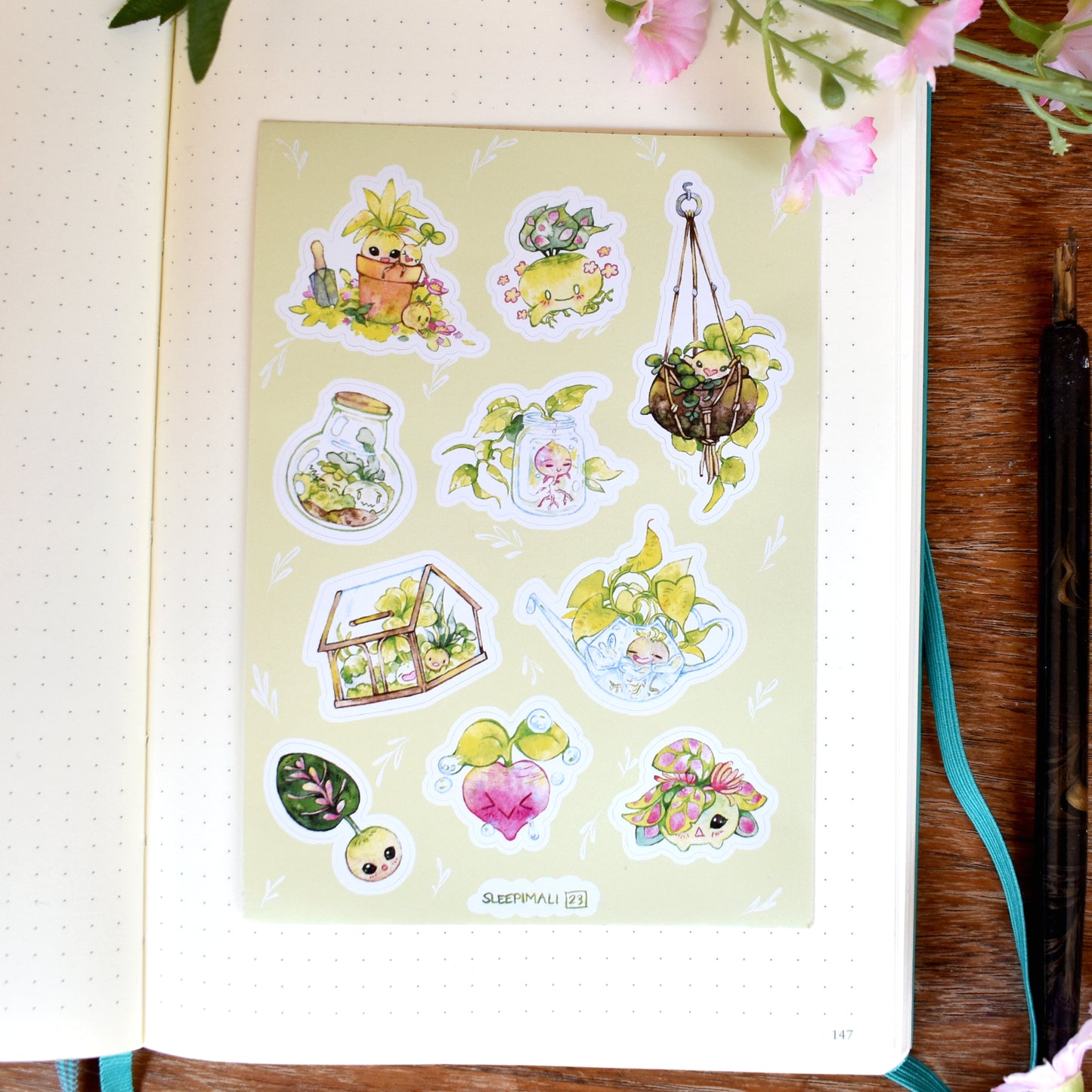 Plant Bebs A6 sticker sheet