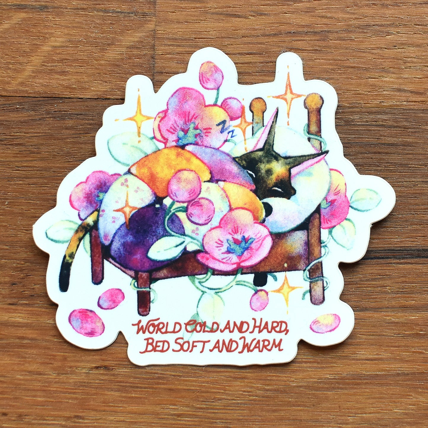 World Cold and Hard Bed Soft and Warm sticker