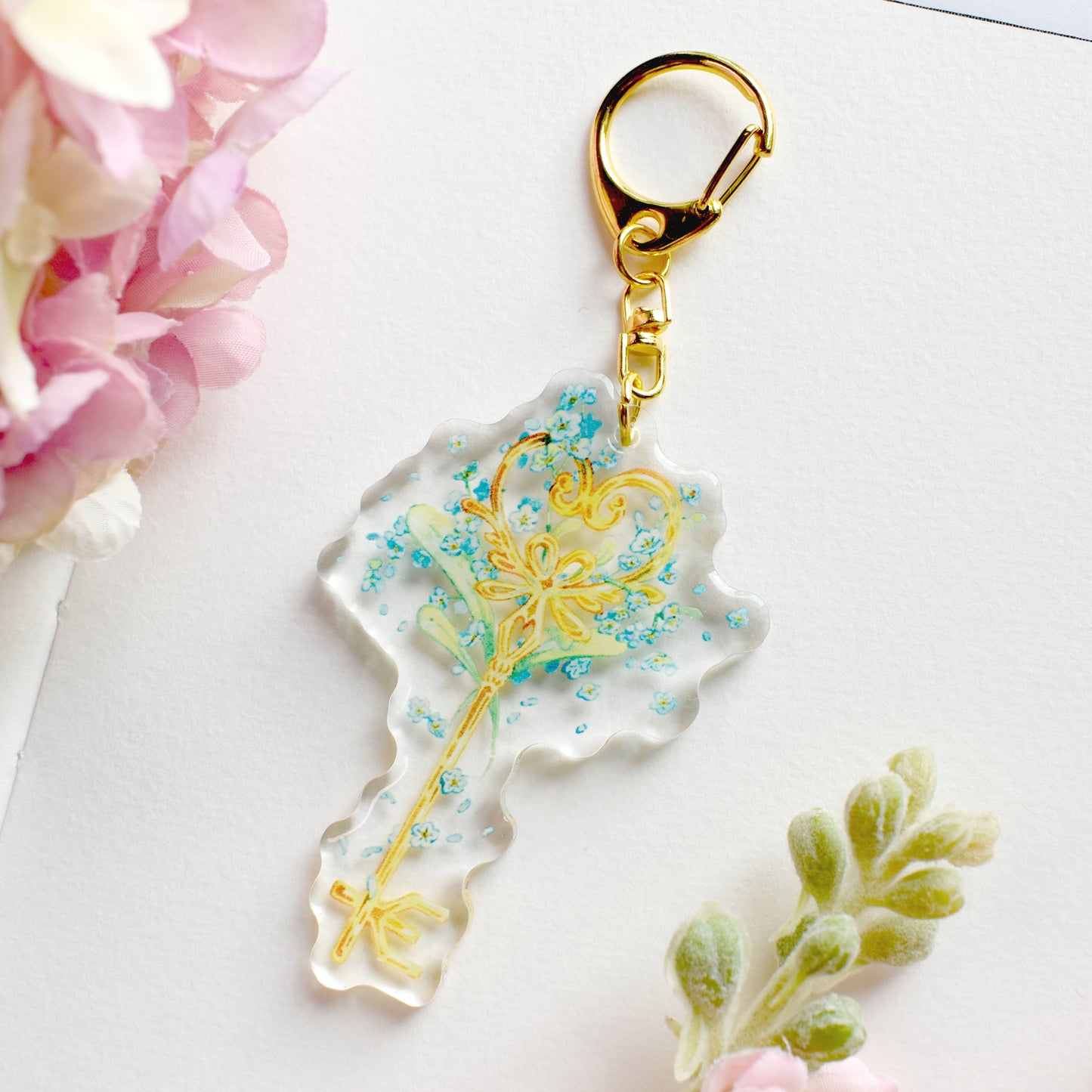 Key of Love and Compassion - Clear Acrylic Charm