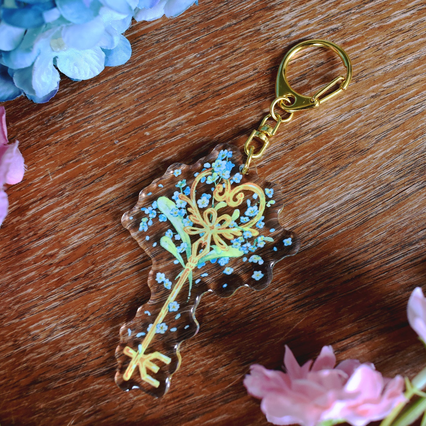 Key of Love and Compassion - Clear Acrylic Charm