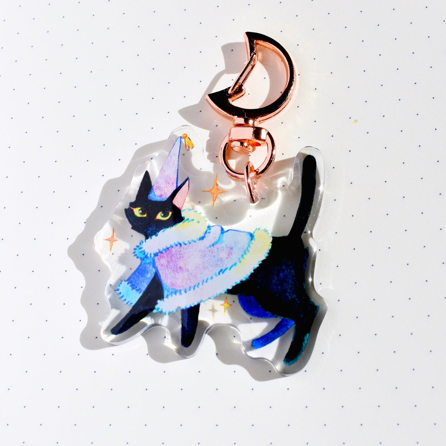 Little Mage Cat - Clear Acrylic Charm
