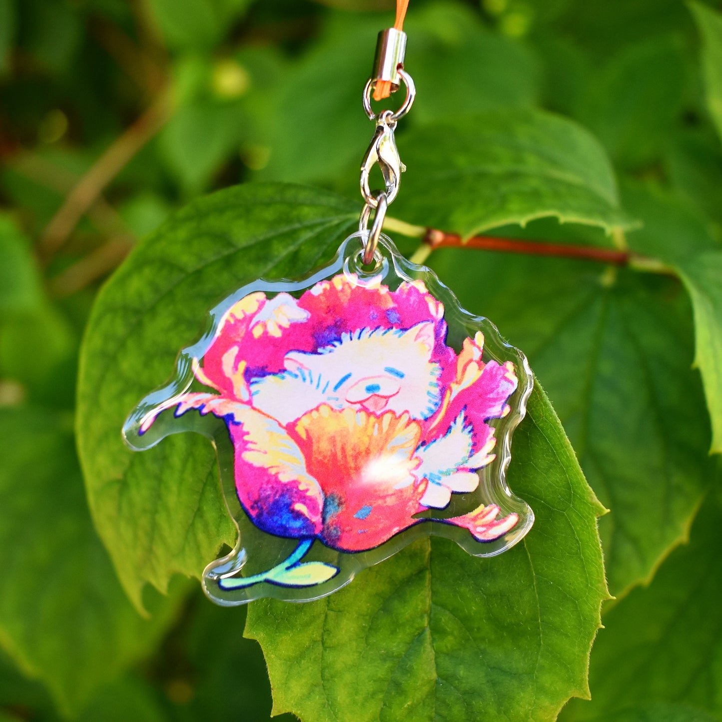 Tulip Pup - Clear Acrylic Charm