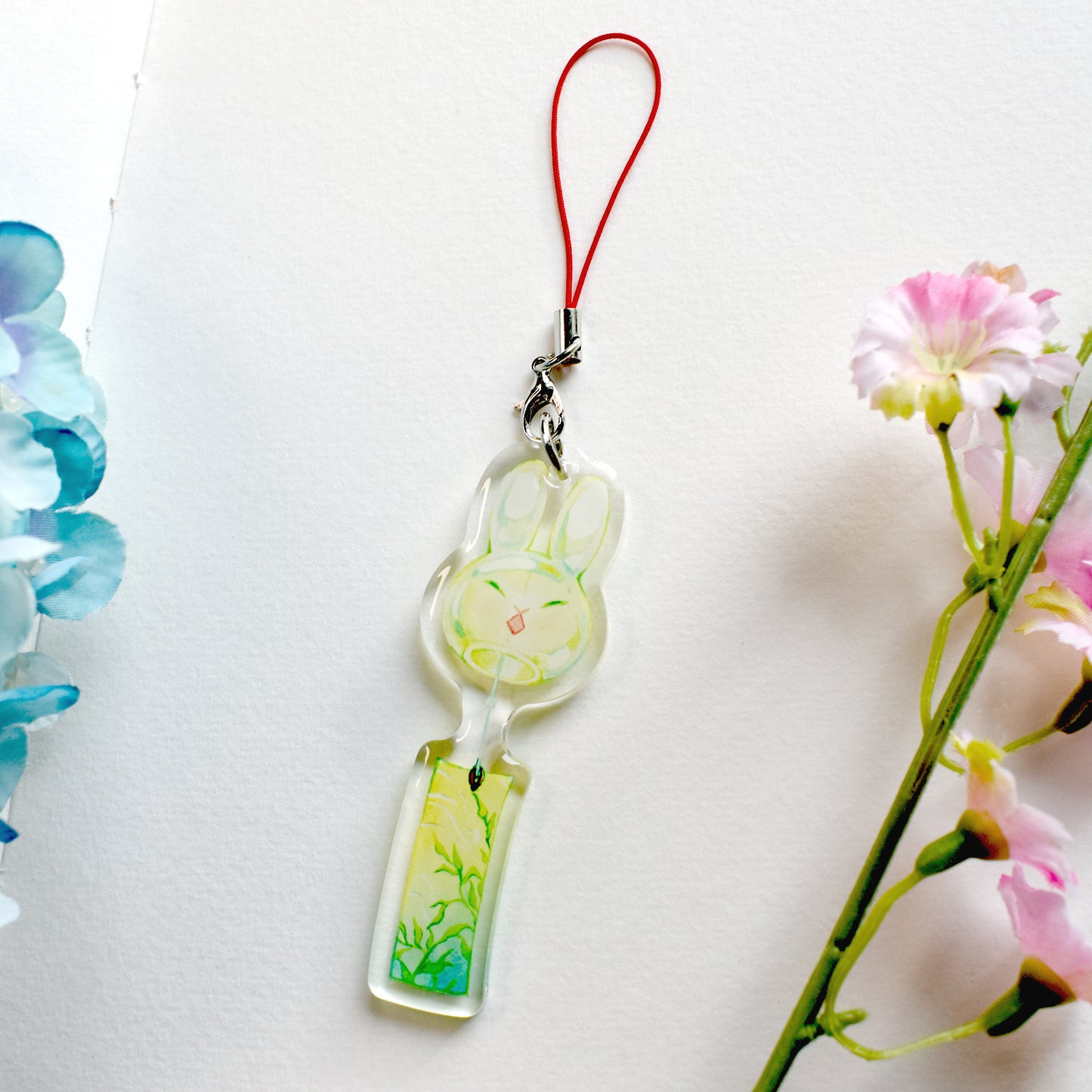 Breeze Bunny Clear Acrylic Charm