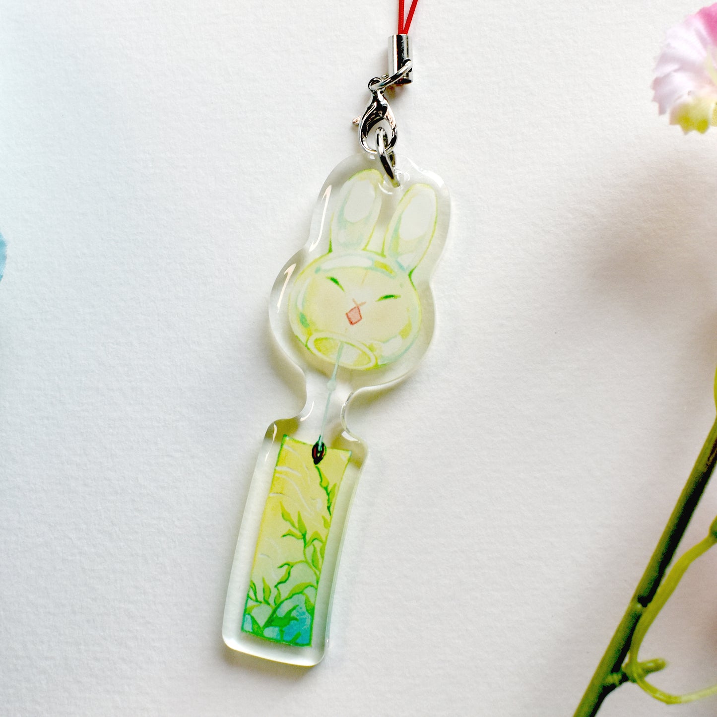 Breeze Bunny Clear Acrylic Charm