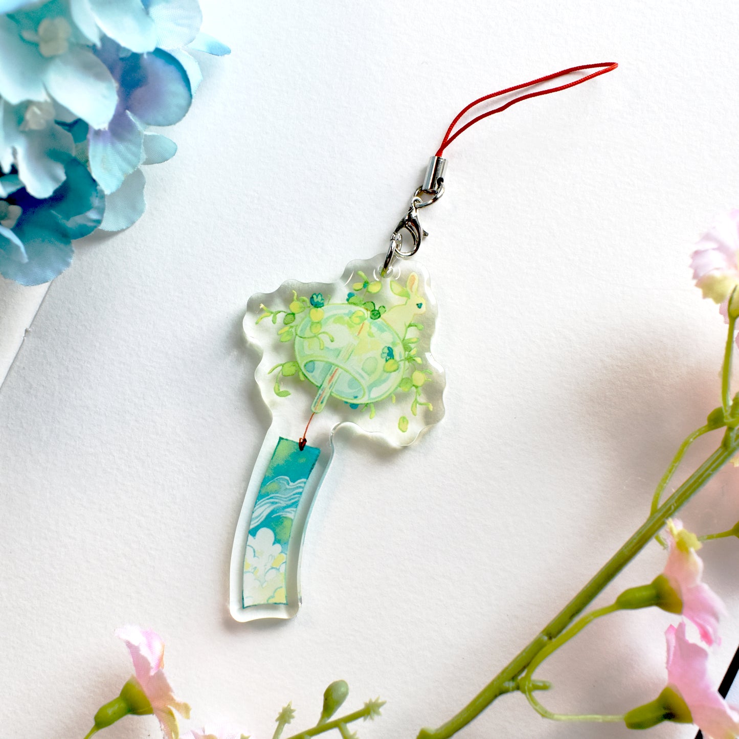 Wind Chime Bun -  Clear Acrylic Charm