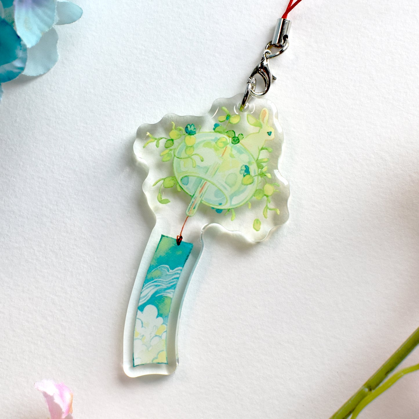 Wind Chime Bun -  Clear Acrylic Charm