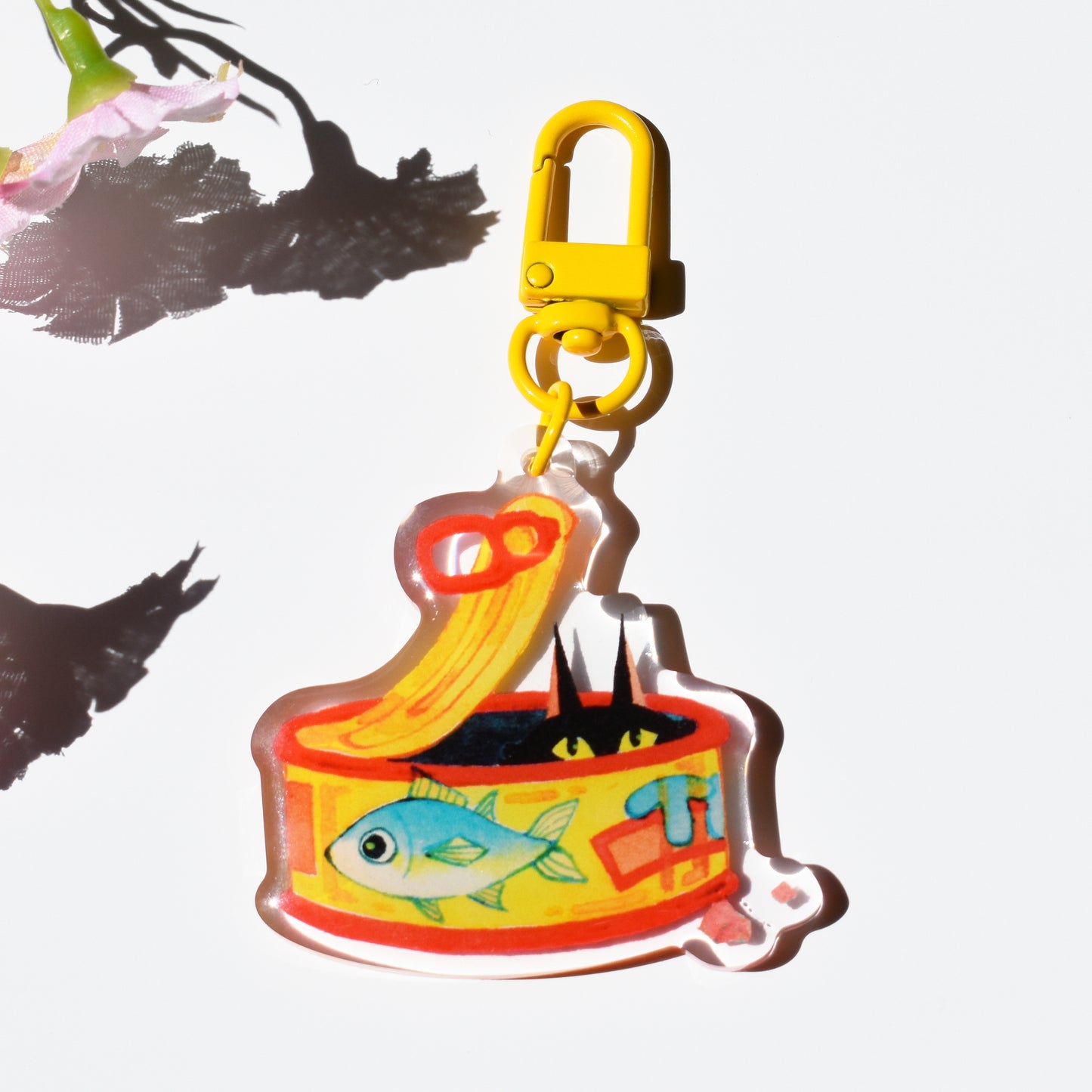 Tuna Can Kitty - Clear Acrylic Charm