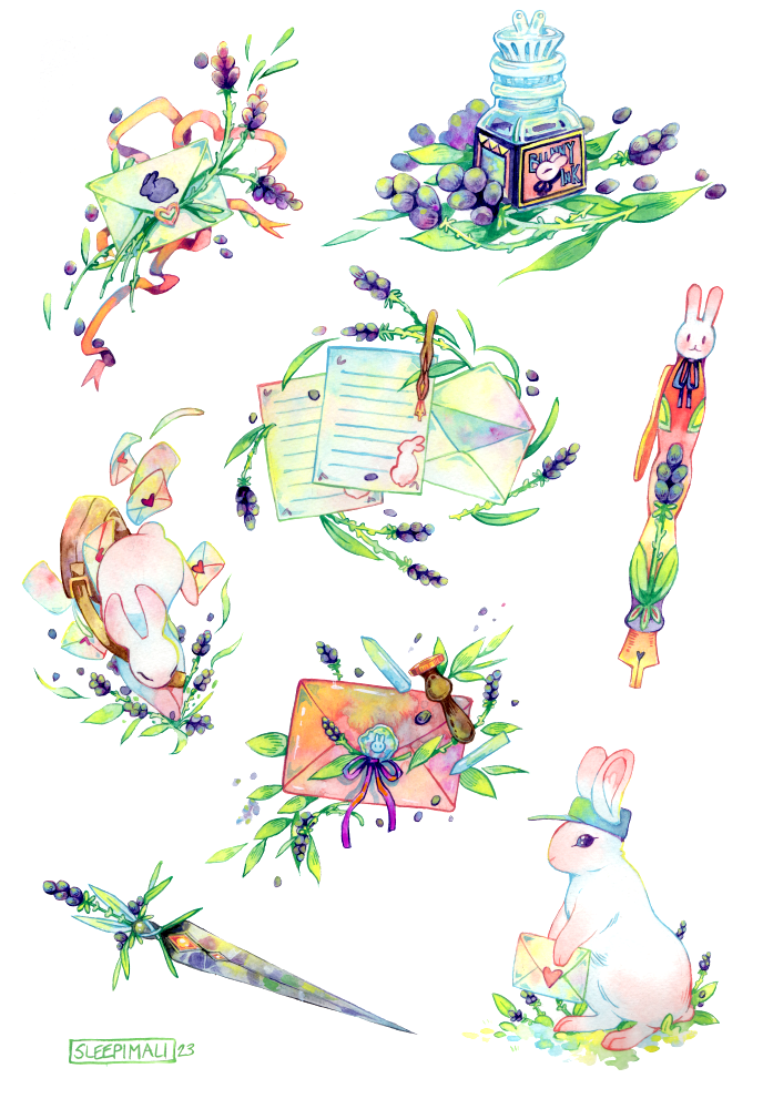 Bunny Mail Sticker Sheet