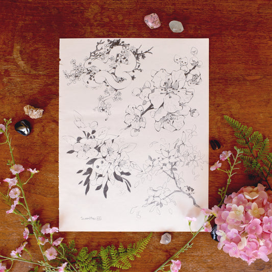 Blossom Critters Sketch Page - Original Artwork