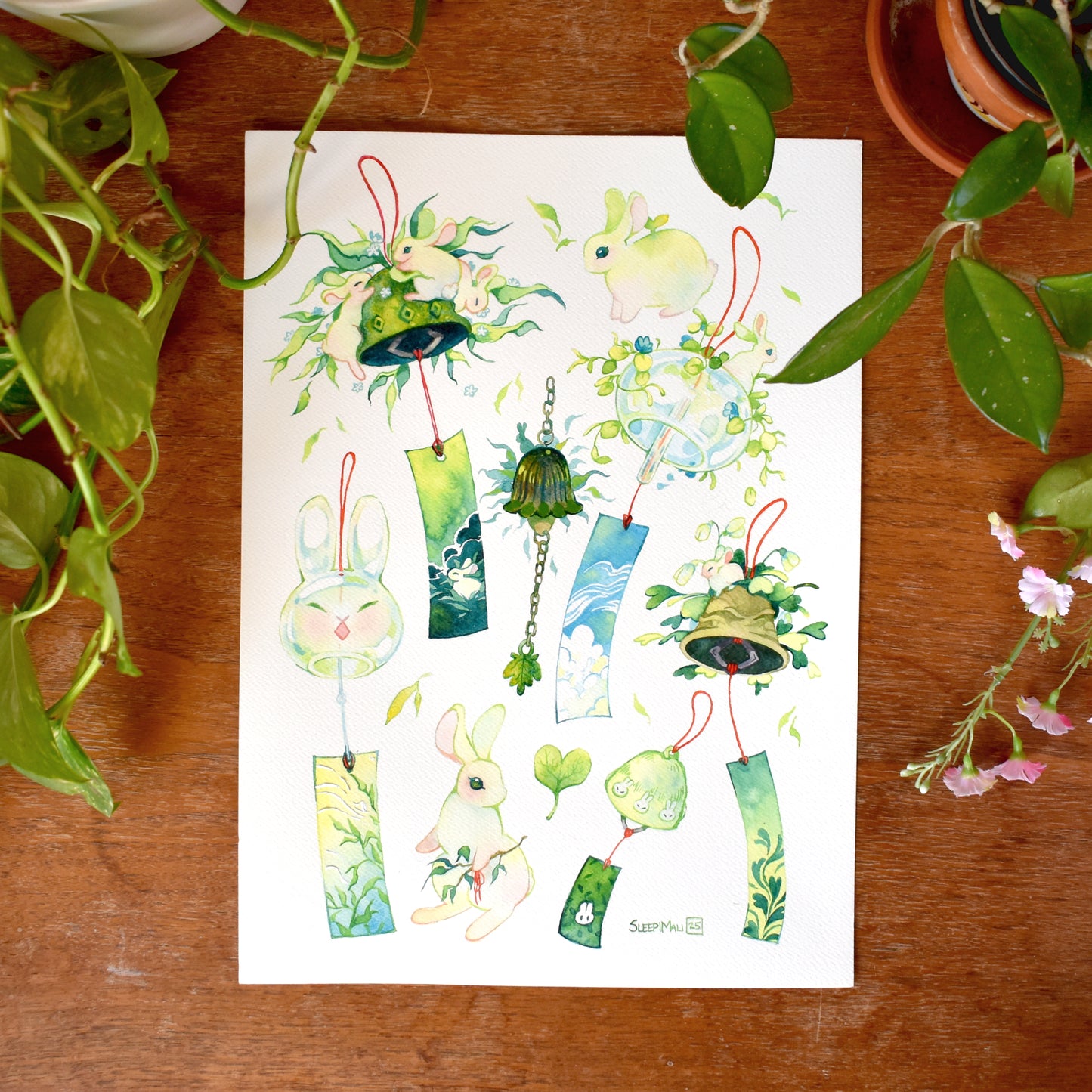 Wind Chime Time - Original Watercolour Painting