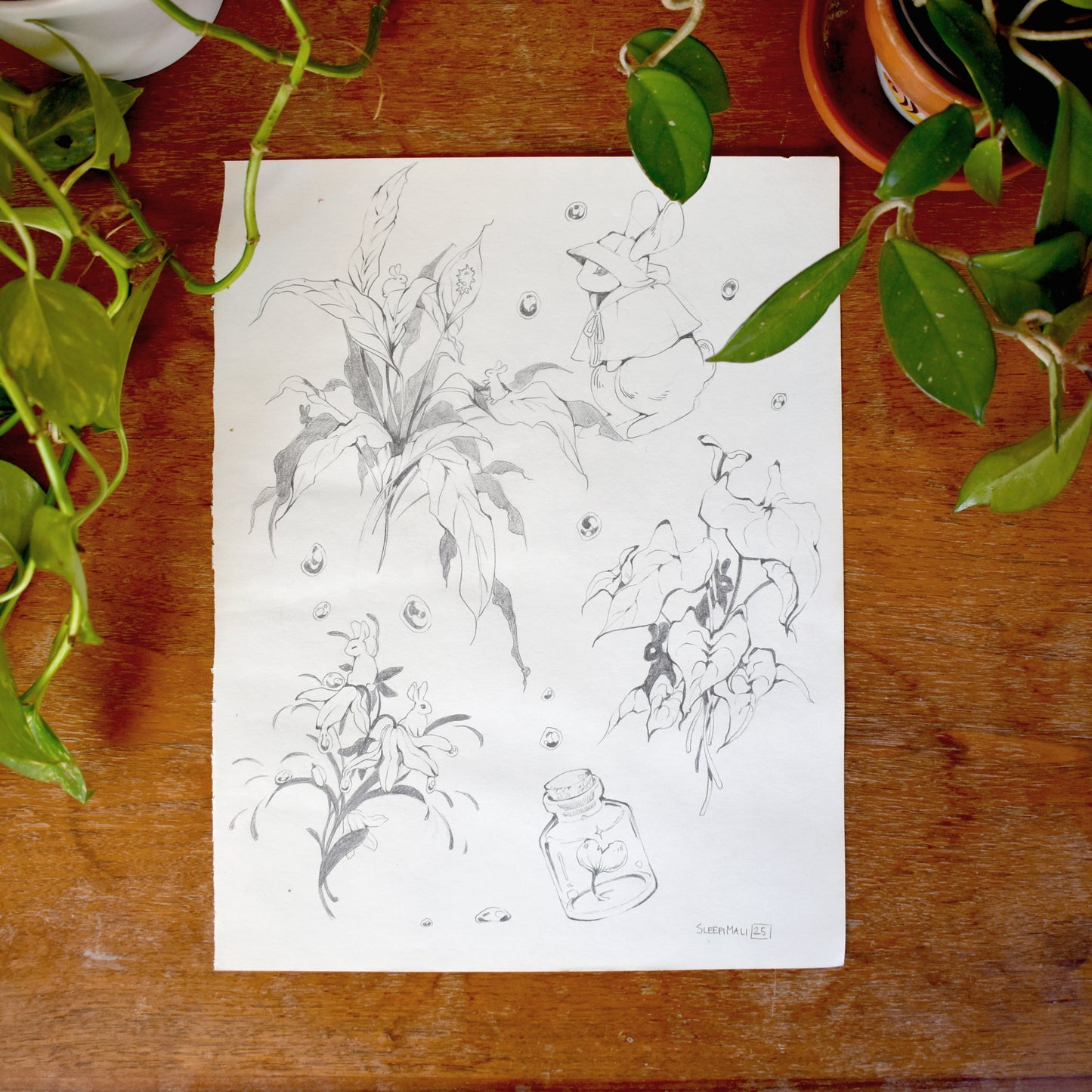 Bunny Sketch Page - Original Artwork