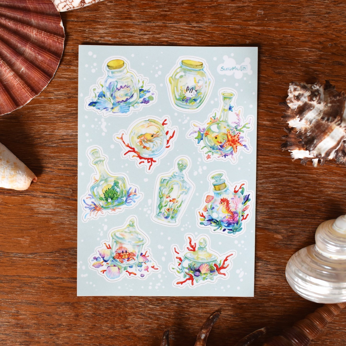 Bottled Ocean A6 sticker sheet