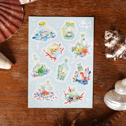 Bottled Ocean A6 sticker sheet