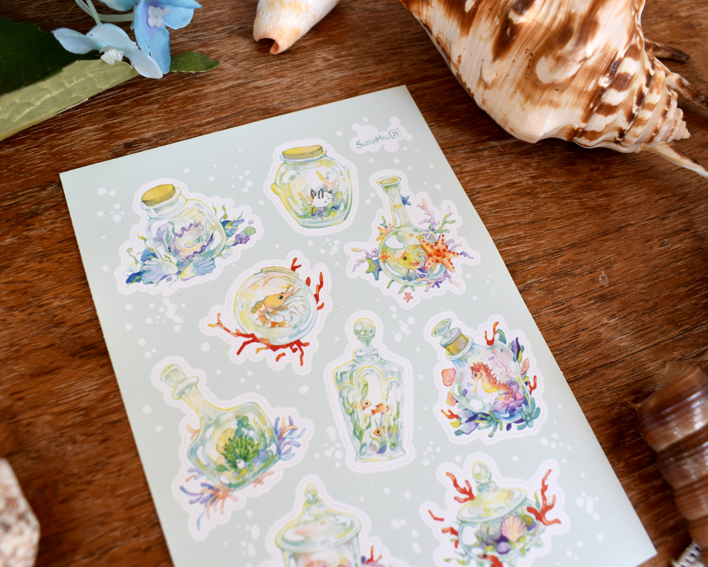 Bottled Ocean A6 sticker sheet