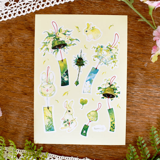 Wind Chime Time A6 sticker sheet