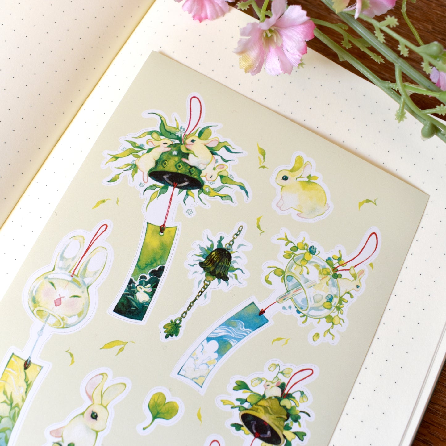 Wind Chime Time A6 sticker sheet