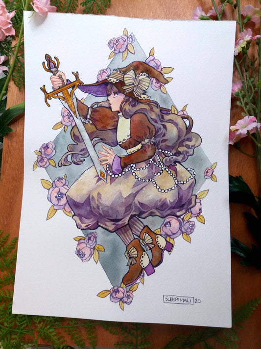 Sword Witch - Original Watercolour Painting