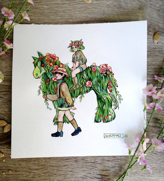 Garden Horse - Original Watercolour Painting