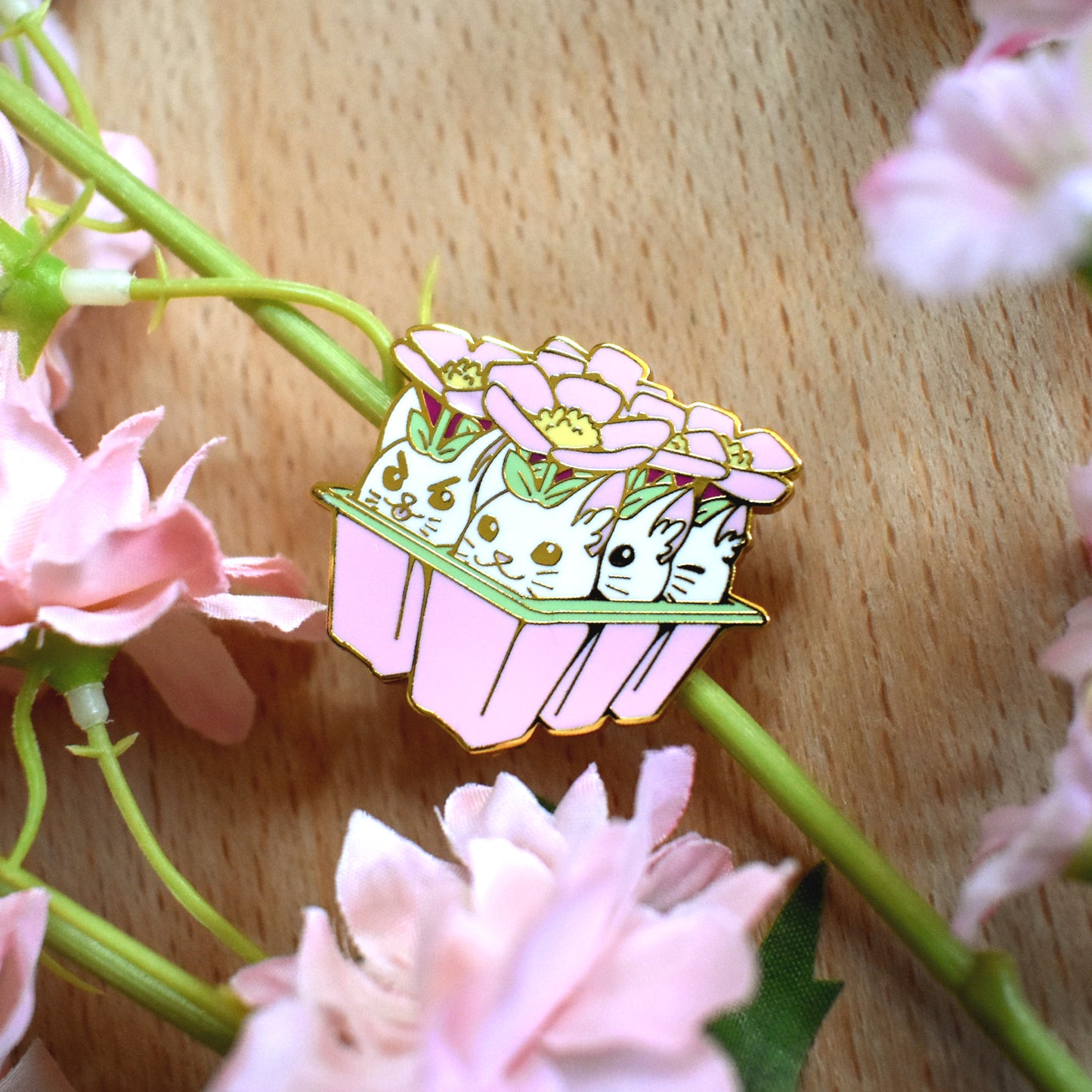 Planter Kitties Enamel Pin